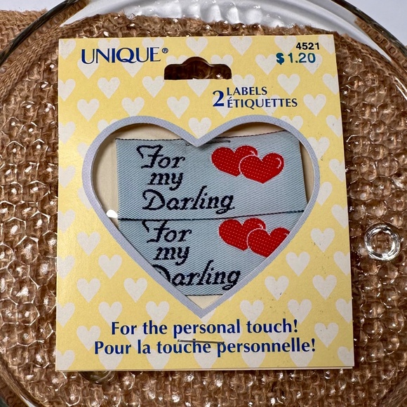 🌼 Vintage “For My Darling” Sewing Labels (Set of 2) - Picture 1 of 3